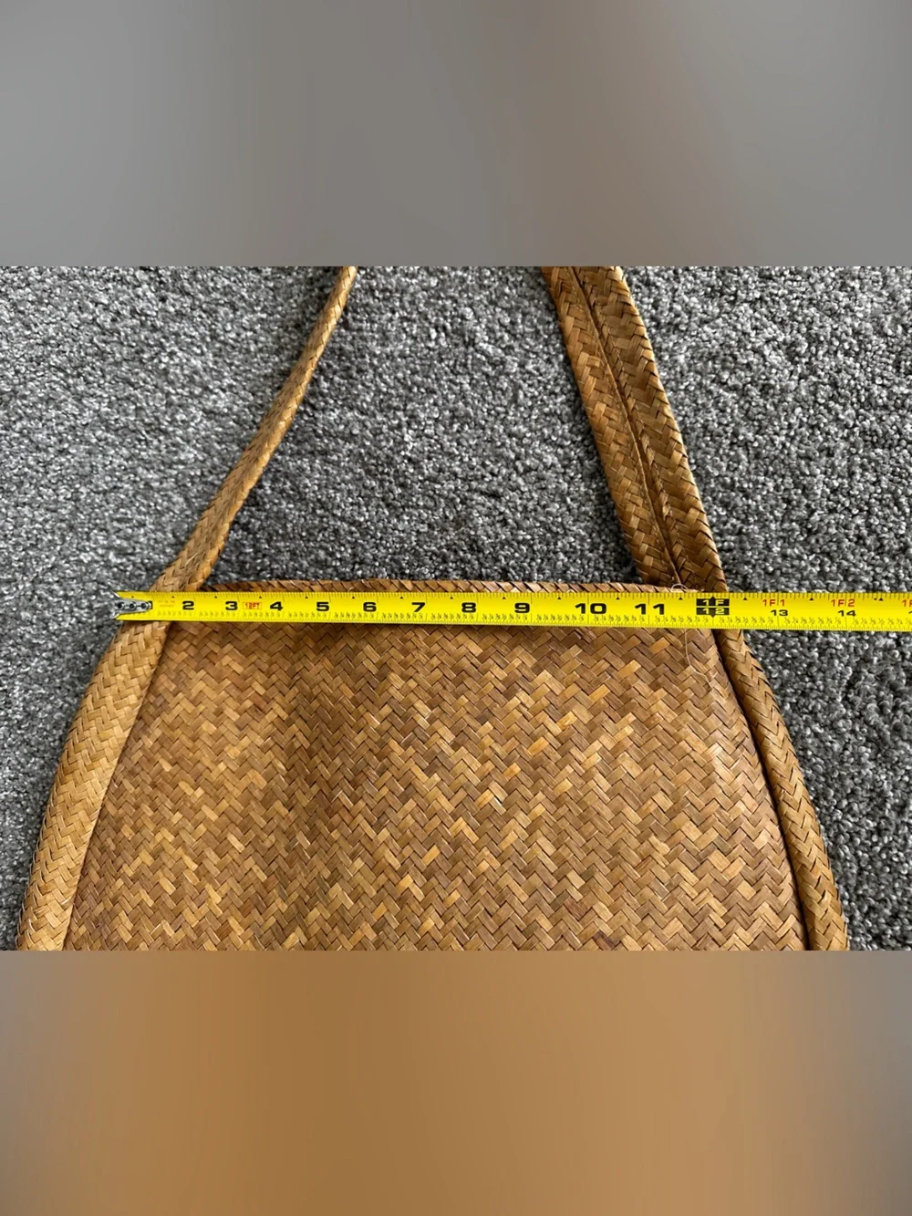 Woven Straw Tote Bag in Brown